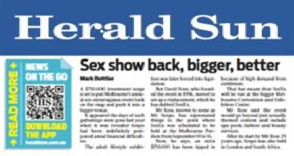 Herald Sun: Mark Butler – Sex show back, bigger, better